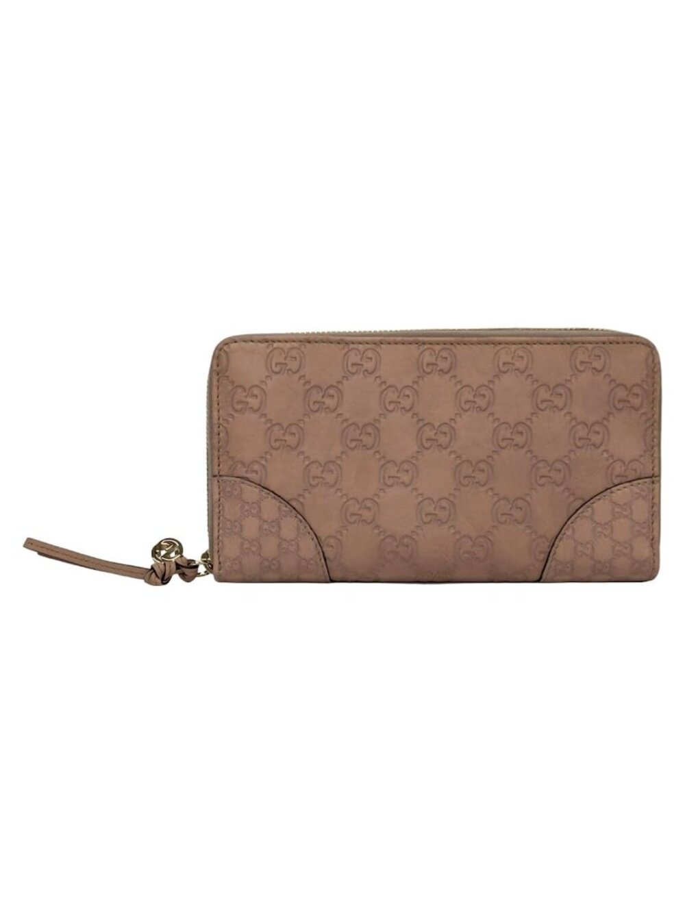 Gucci Wallet Bree Pink Beige Zip Around Leather